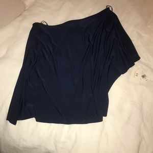 NWT navy Halston 1 shouldered shirt